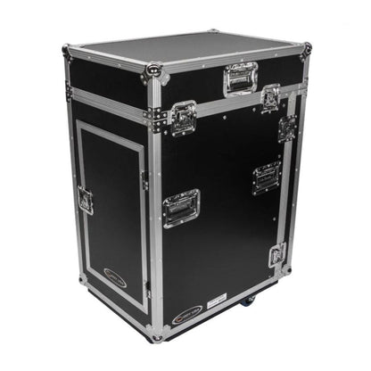 Odyssey FZ1316W 13U Top Slanted 16U Vertical Pro Combo Rack with Casters, Black - 188028