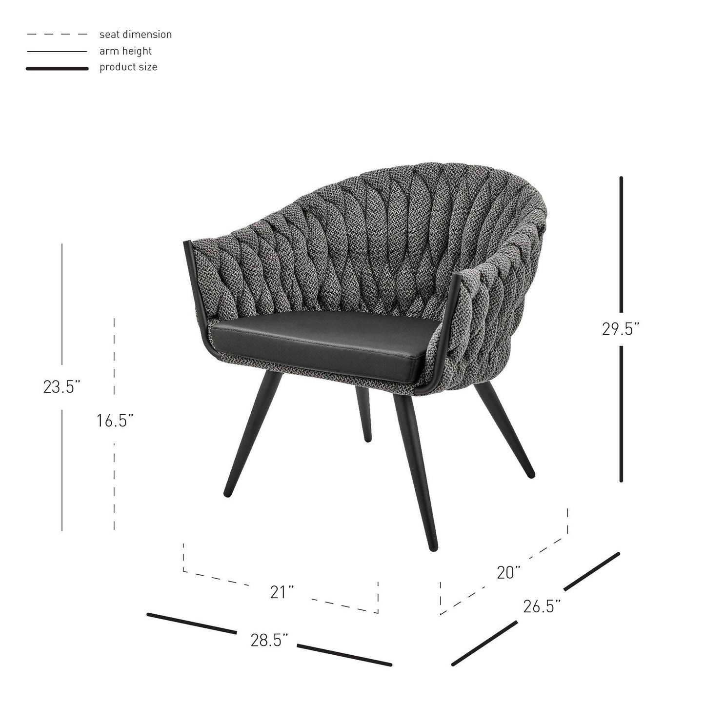 New Pacific Direct Fabian Fabric/ PU Accent Arm Chair -  1240018-5776