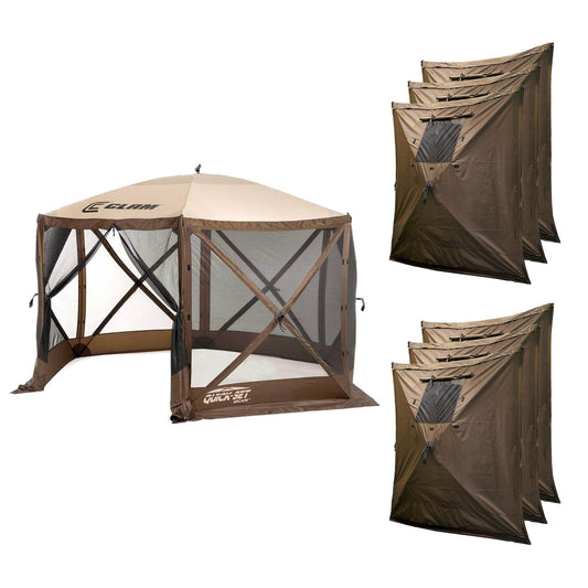 CLAM Quick Set Escape Pop Up Camping Outdoor Canopy Gazebo Shelter with 6 Panels - 124814