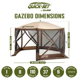 CLAM Quick Set Escape Pop Up Camping Outdoor Canopy Gazebo Shelter with 6 Panels - 124814