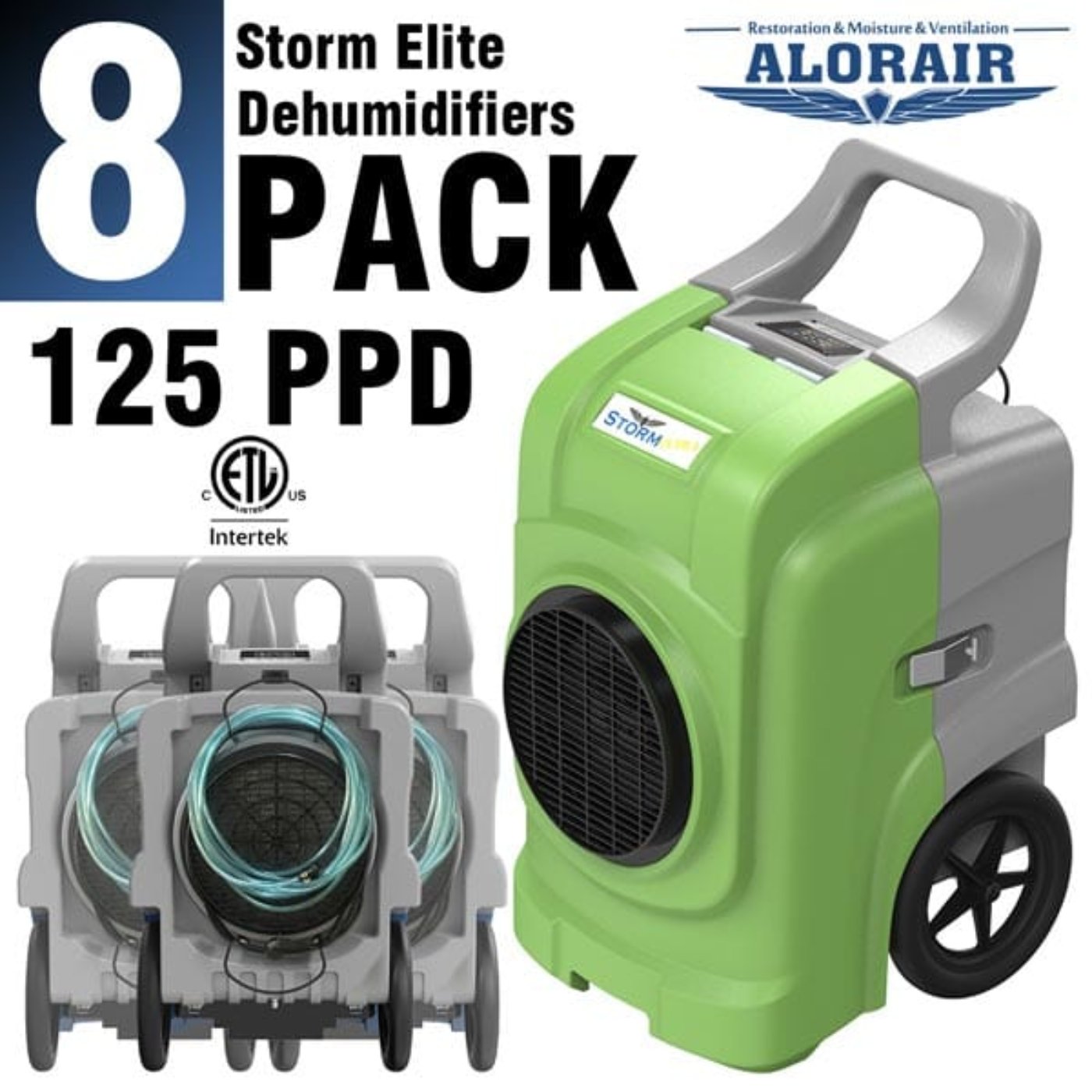 AlorAir Storm Elite Smart WiFi Dehumidifier, 125 PPD Commercial Dehumidifier - 8*Storm Elite in Yellow