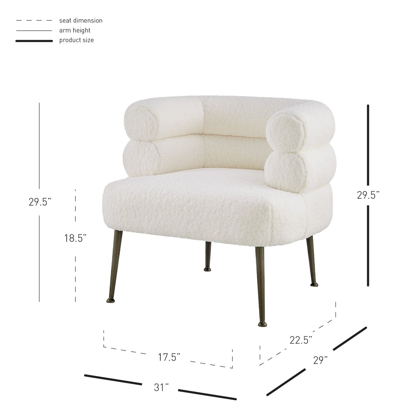 New Pacific Direct Zerline Faux Shearling Fabric Accent Chair 1250031-560 - 1250031-560