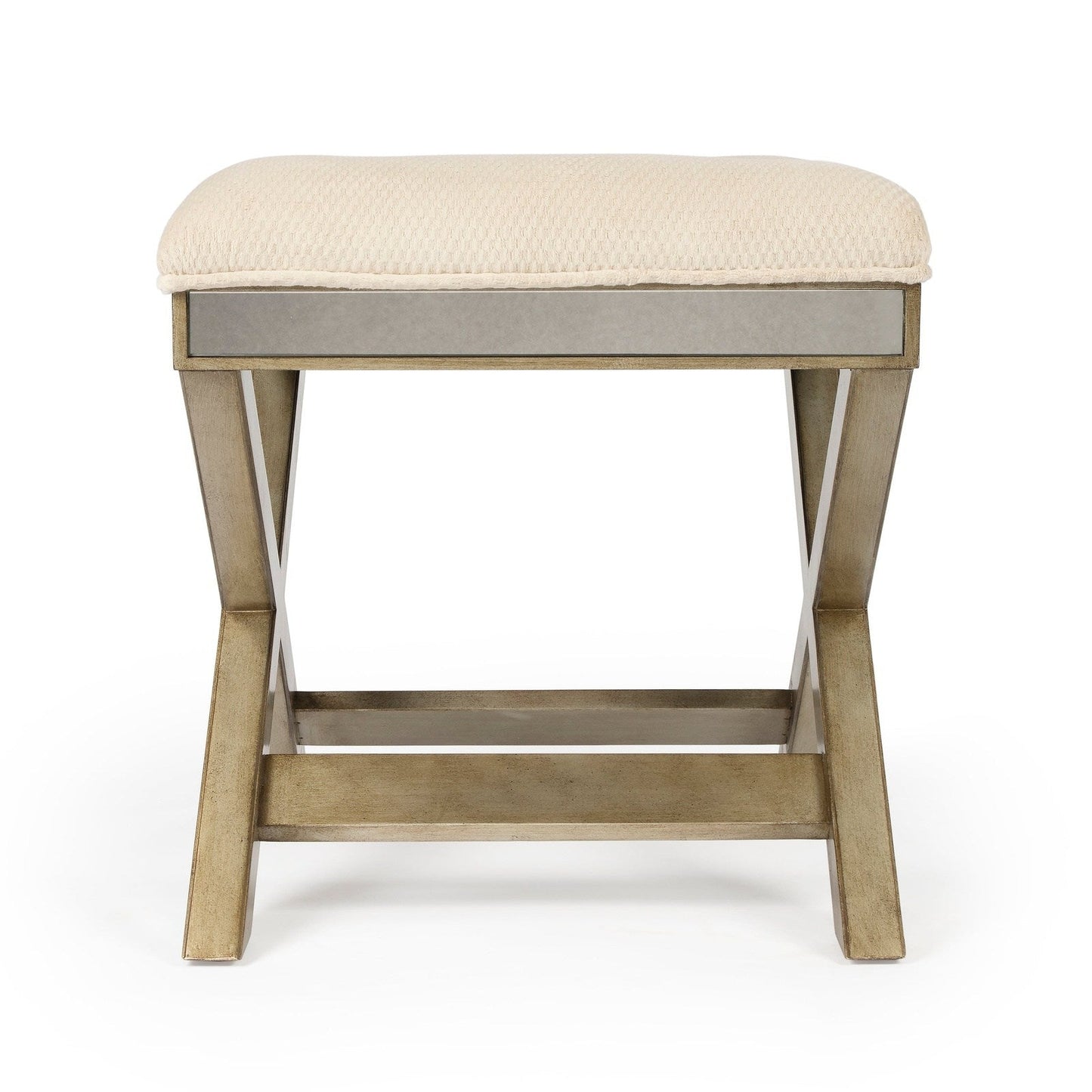 Butler Specialty Company Marlo Mirrored 26""W Vanity Stool, Cream  - 1253146