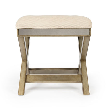 Butler Specialty Company Marlo Mirrored 26""W Vanity Stool, Cream  - 1253146