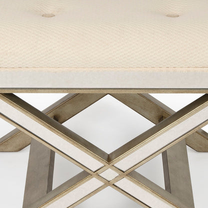 Butler Specialty Company Marlo Mirrored 26""W Vanity Stool, Cream  - 1253146