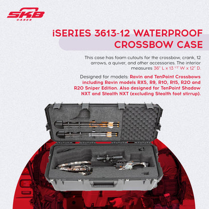 SKB Cases iSeries Ultimate Crossbow Arrow Case, Waterproof Military Grade, Black - 127721