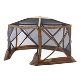 Clam Quick Set Escape Sky Screen Portable Camping Outdoor Gazebo Shelter, Brown - 129888