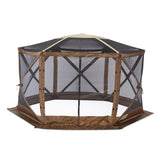 Clam Quick Set Escape Sky Screen Portable Camping Outdoor Gazebo Shelter, Brown - 129888