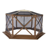 Clam Quick Set Escape Sky Screen Portable Camping Outdoor Gazebo Shelter, Brown - 129888