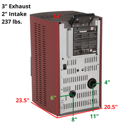 ComfortBilt HP50 2,200 sq. ft. Pellet Stove Auto Ignition 47 lb Hopper Burgundy New - HP50B