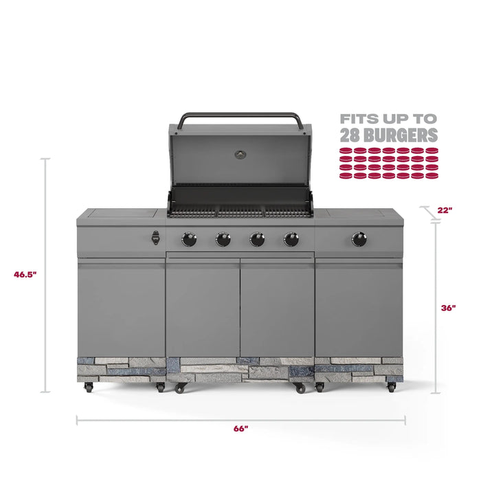 Tytus Fresno 5-Burner LP/NG Convertible Grill in Gunmetal + Shadow Stone - TDT-021-0102