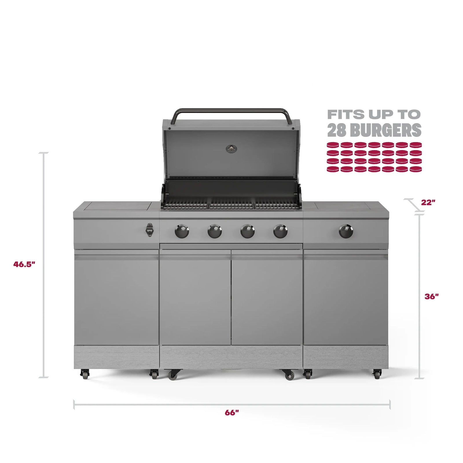 Tytus Fresno 5-Burner LP/NG Convertible Grill in Gunmetal + Carbon Wood - TDT-021-0105