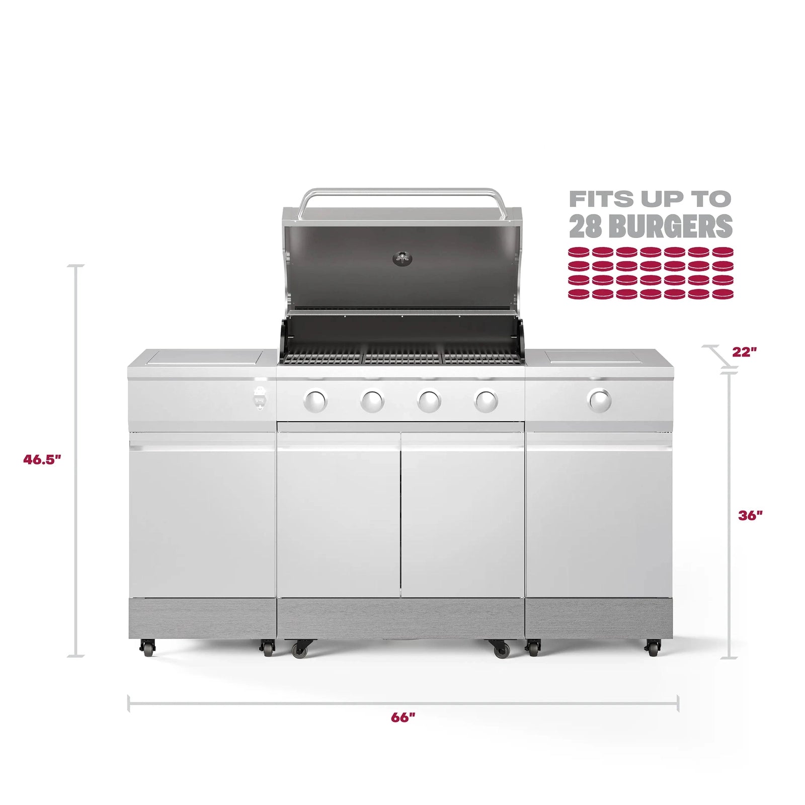 Tytus Fresno 5-Burner LP/NG Convertible Grill in Stainless Steel + Carbon Wood - TDT-021-0705