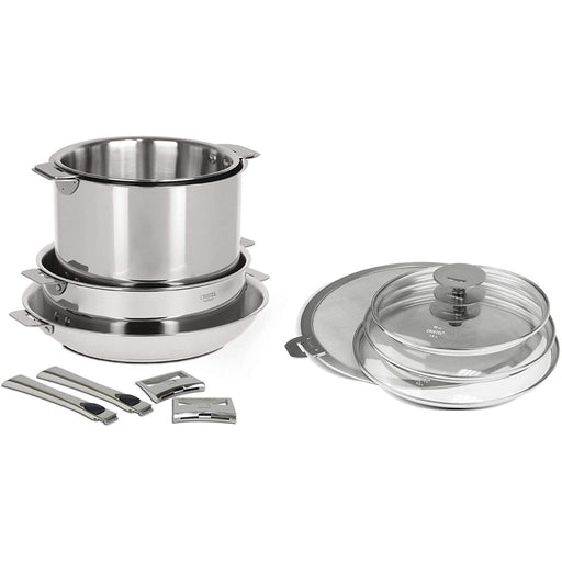 Cristel Casteline Stainless-Steel 12 Piece Cookware Set - STQMP12KPC