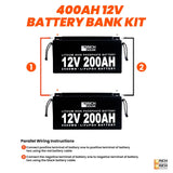 12V - 400AH - 5.1kWh Lithium Battery Bank - Backyard Provider