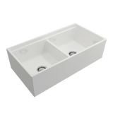 Bocchi Contempo Apron Front Fireclay 36" Double Bowl Kitchen Sink. Available in 9 Colors! - 1350-014-0120