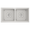 Bocchi Contempo Apron Front Fireclay 33" Single Bowl Kitchen Sink with Protective Bottom Grid and Strainer, Available in 9 colors! - 1352-001-0120