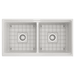 Bocchi Contempo Apron Front Fireclay 33" Single Bowl Kitchen Sink with Protective Bottom Grid and Strainer, Available in 9 colors! - 1352-001-0120