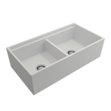 Bocchi Contempo Apron Front Fireclay 36" Double Bowl Kitchen Sink. Available in 9 Colors! - 1350-014-0120