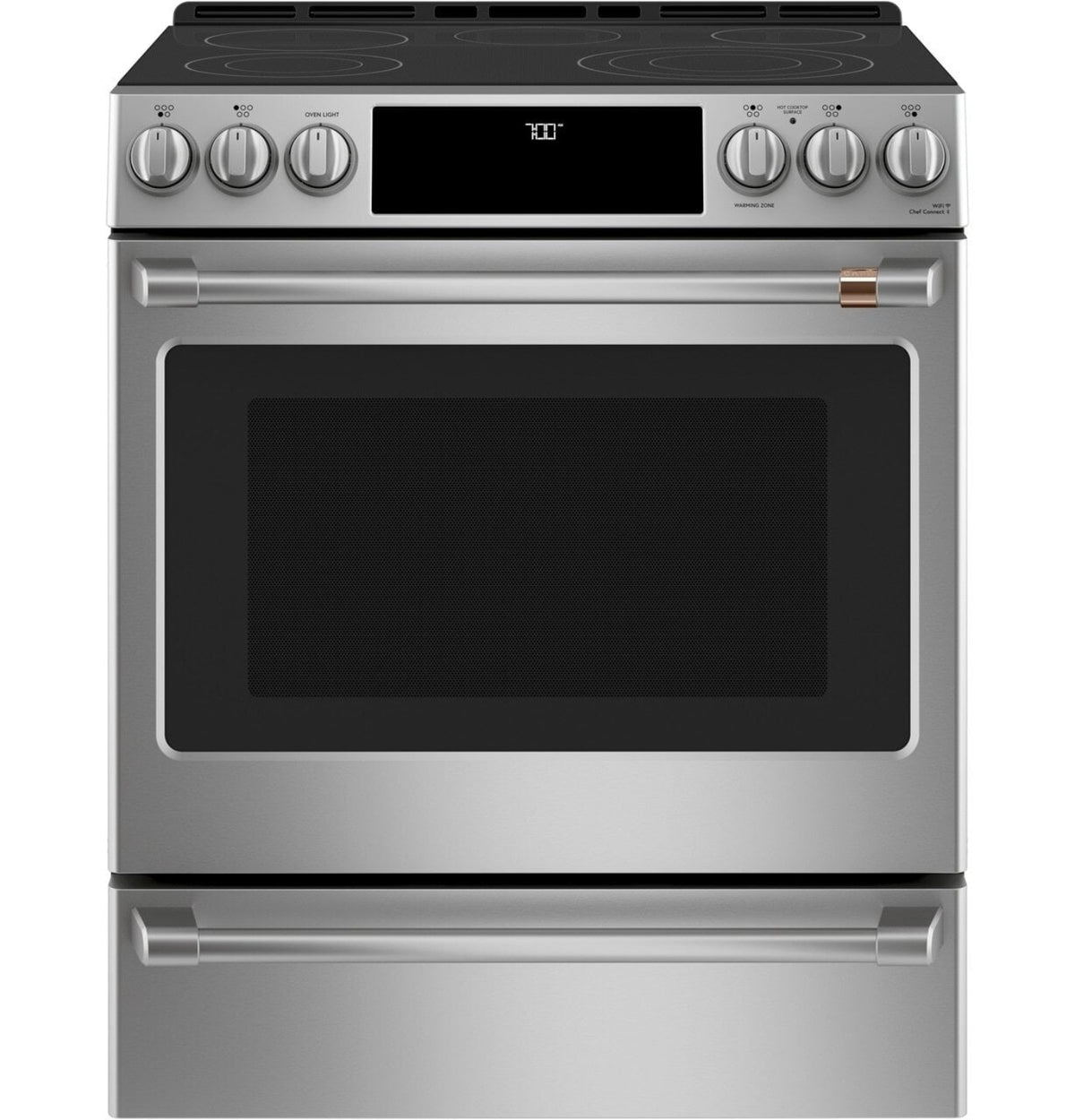 Café 30" Smart Slide-In, Front-Control, Radiant and Convection Range - CES700P2MS1