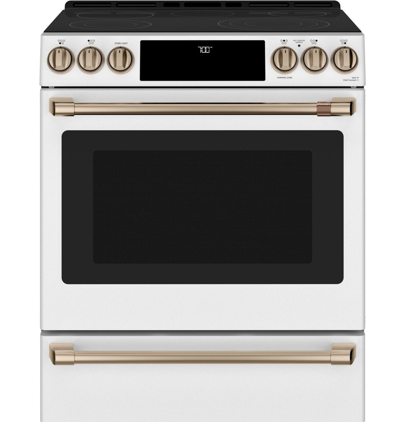 Café 30" Smart Slide-In, Front-Control, Radiant and Convection Range - CES700P4MW2