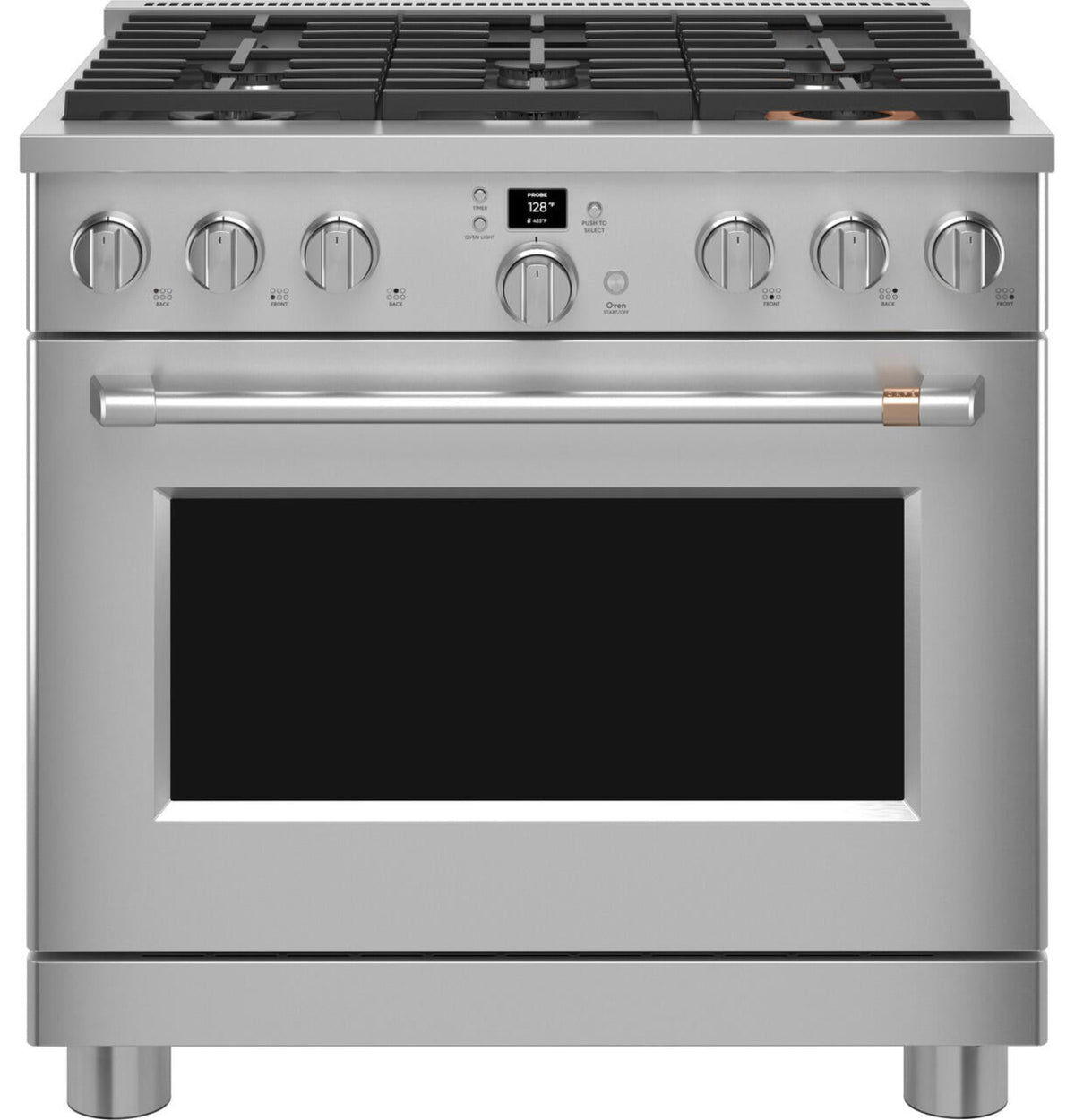 CAFE Café(TM) 36" Smart All-Gas Commercial-Style Range with 6 Burners (Natural Gas) - CGY366P2TS1-KT