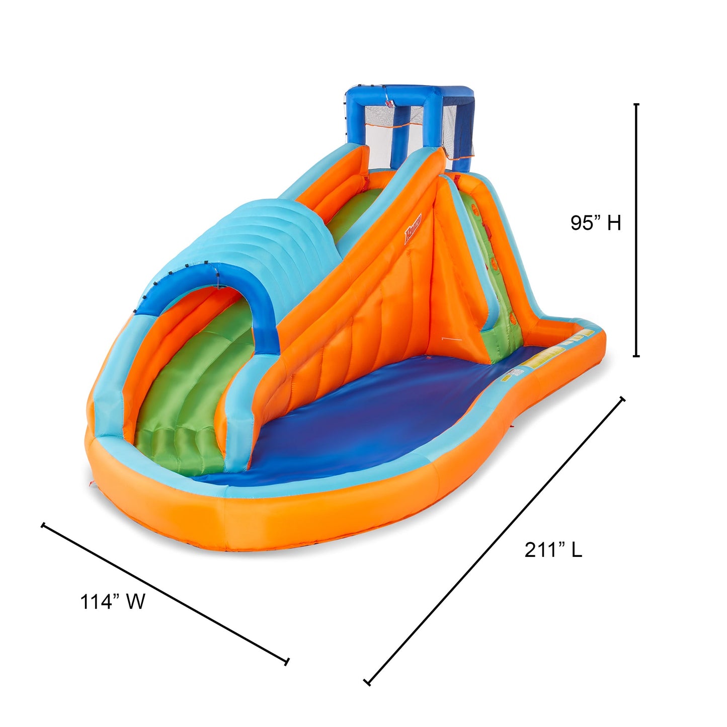 Banzai Surf Rider Kids Inflatable Outdoor Backyard Aqua Water Slide Splash Park - 136432