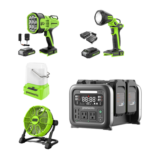 Greenworks 24V Power Outage Kit w/ (4) Batteries +  Built-In Charger - 1367002-VK