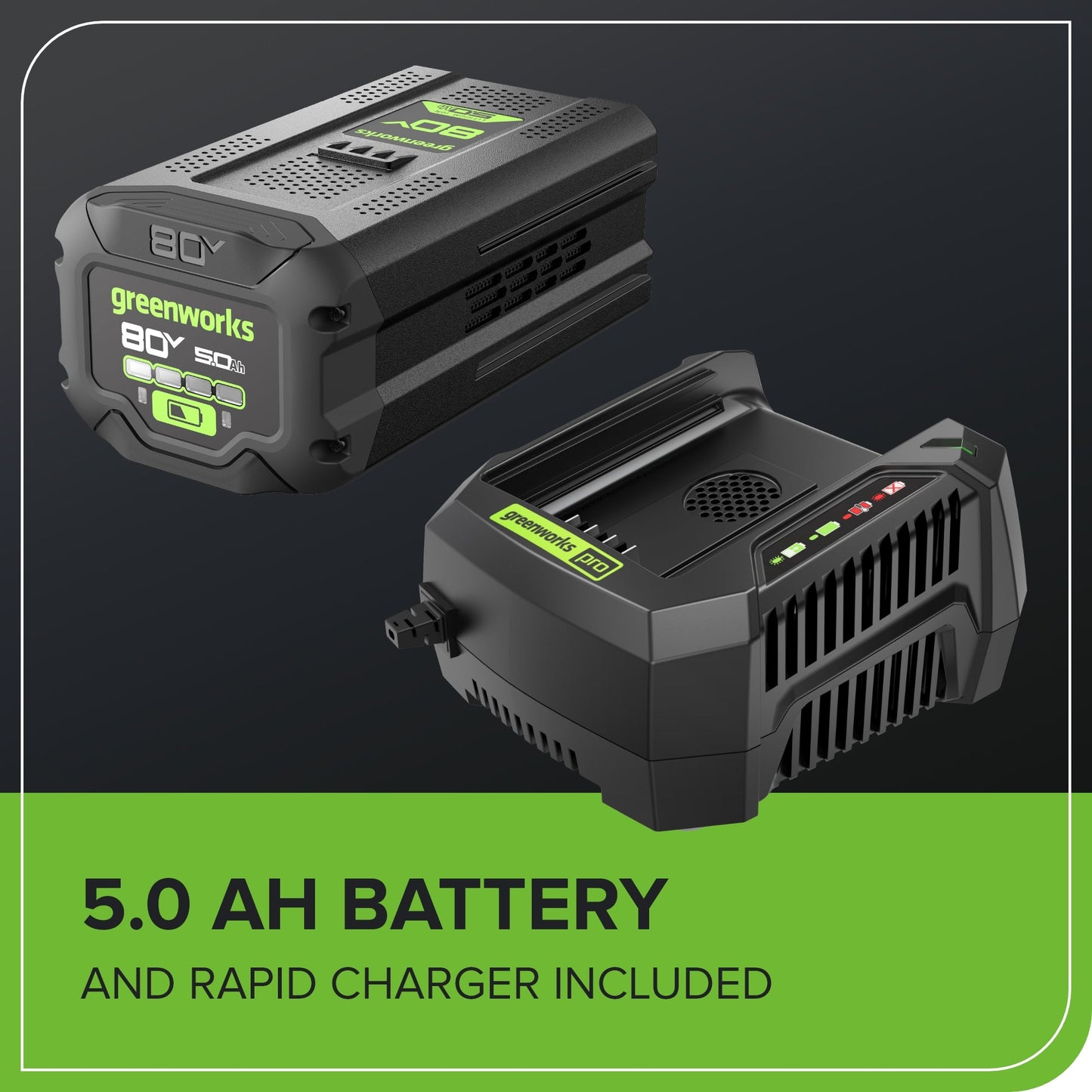 Greenworks 80V 21" Cordless Battery 4-in-1 Push Lawn Mower & 700CFM Blower Combo Kit w/ 5.0Ah Battery & 6A Charger - 1369602