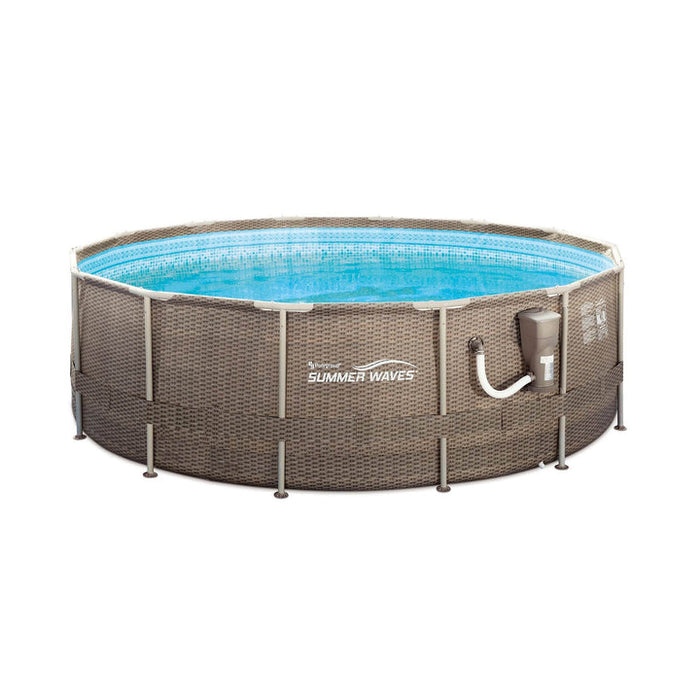 Summer Waves P20014482 14Ft x 48In Round Frame Above Ground Swimming Pool Set - 252980