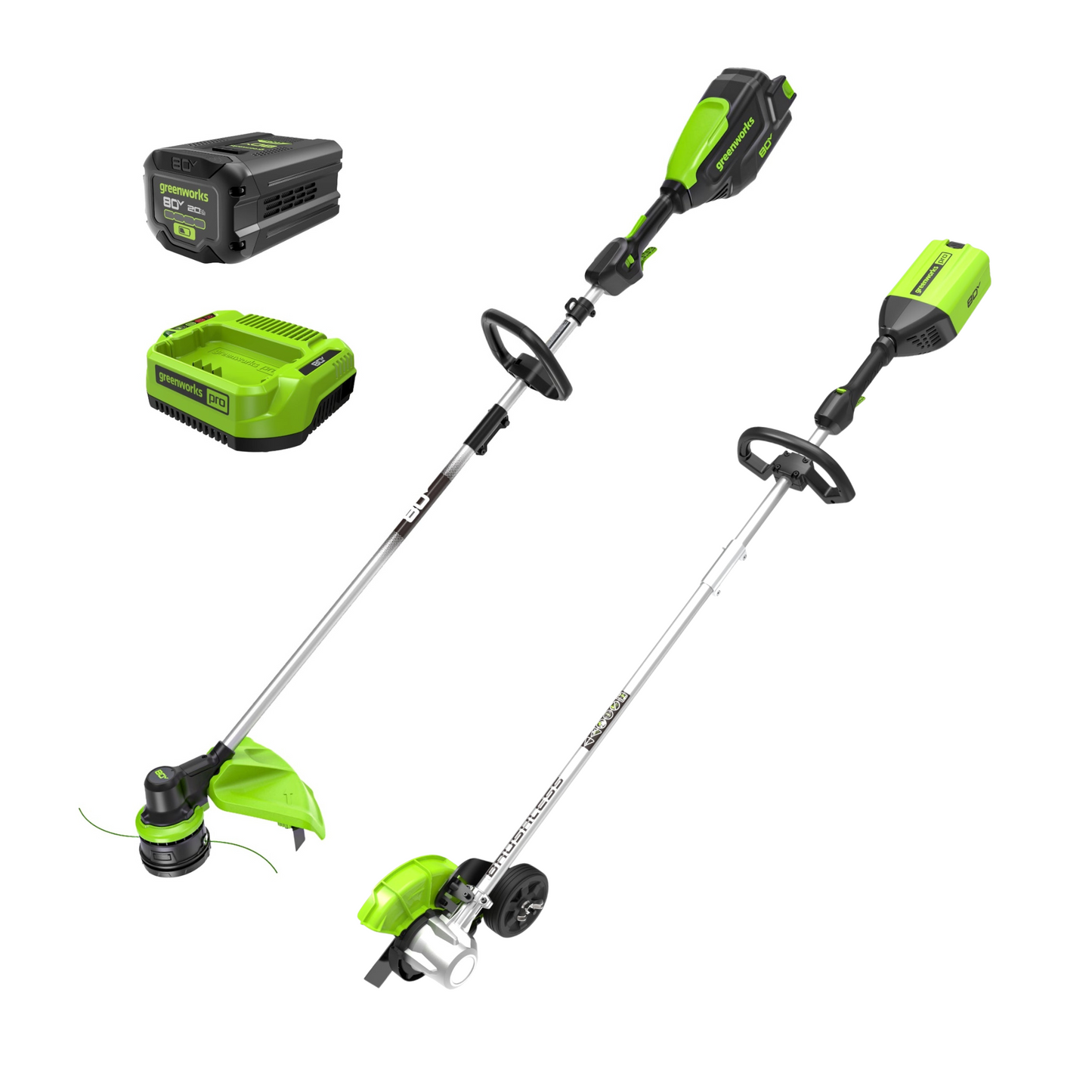 Greenworks 80V 16" Cordless Battery String Trimmer & 8" Edger Combo Kit w/ 2.0Ah Battery & Charger - 1378502-VK