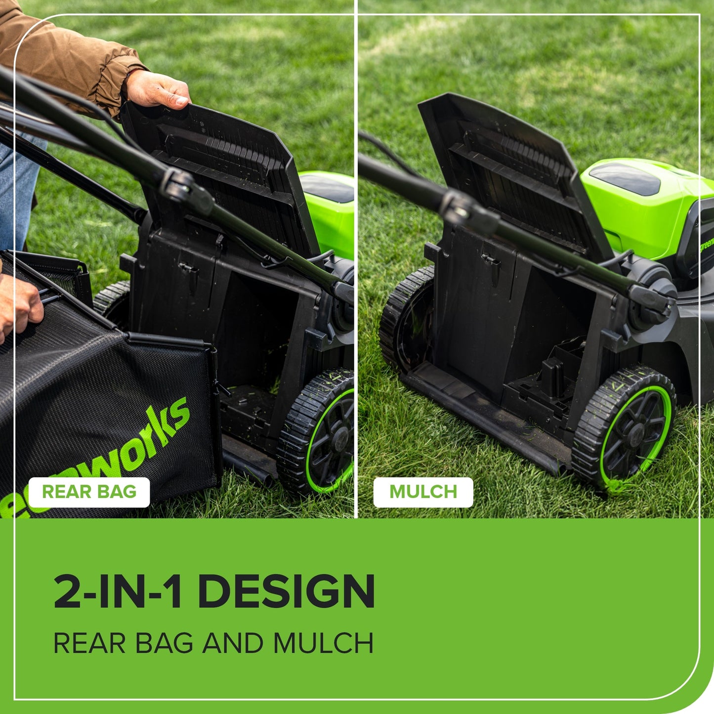 Greenworks 60V 17" Cordless Battery Push Lawn Mower 3PC Combo Kit w/ 4.0Ah Battery & Charger - 138270200