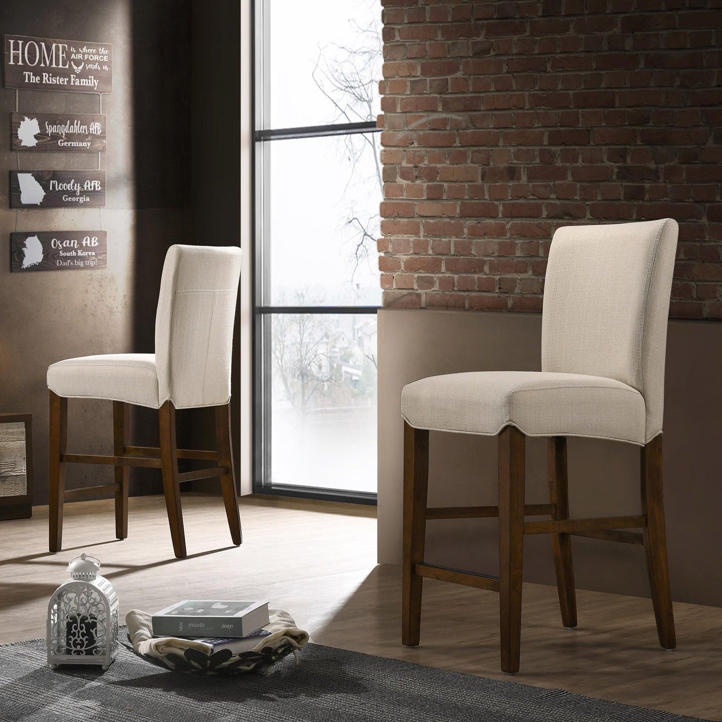 New Pacific Direct Levi Fabric Counter Stool, (Set of 2)  - 1390003-556