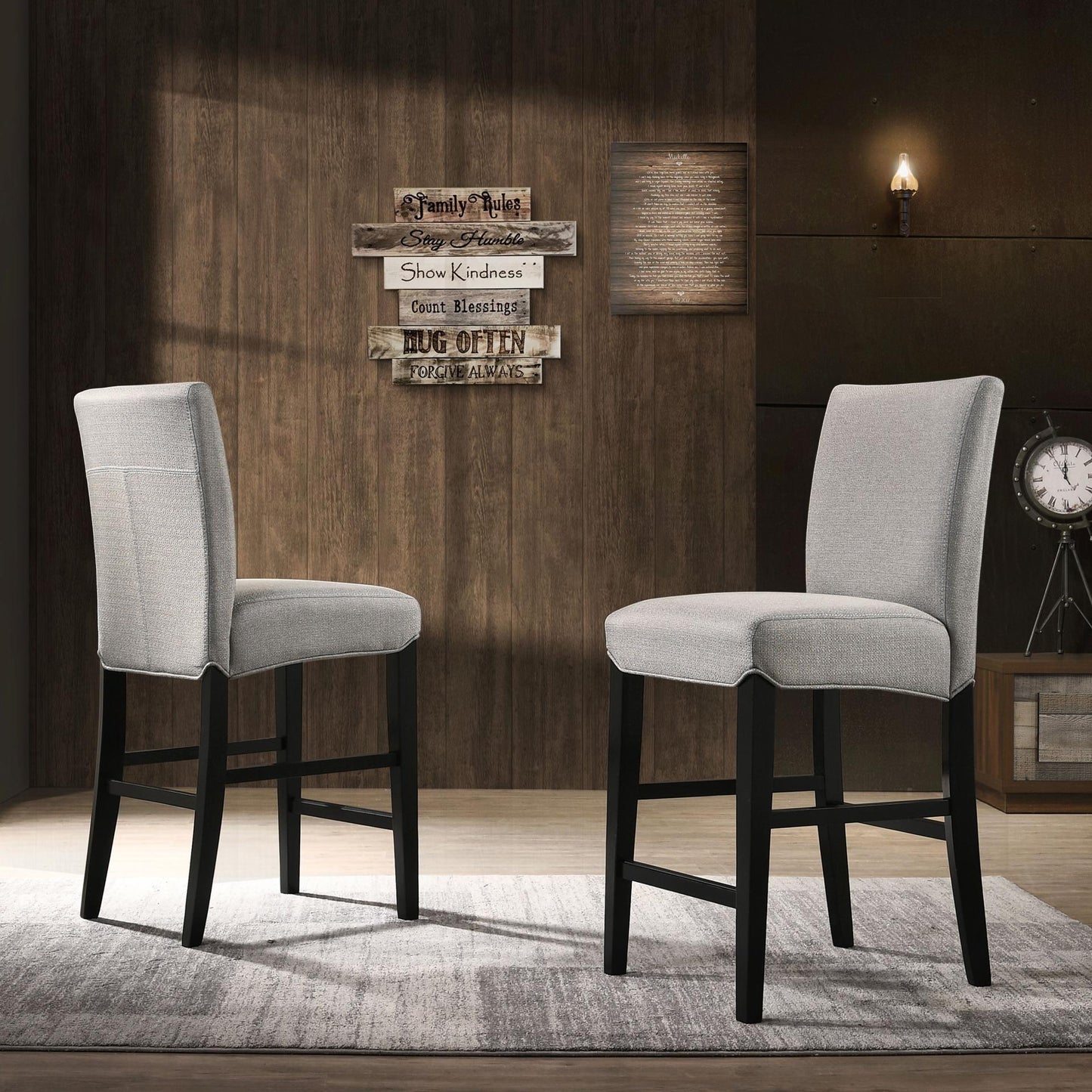 New Pacific Direct Levi Fabric Counter Stool, (Set of 2)  - 1390004-557