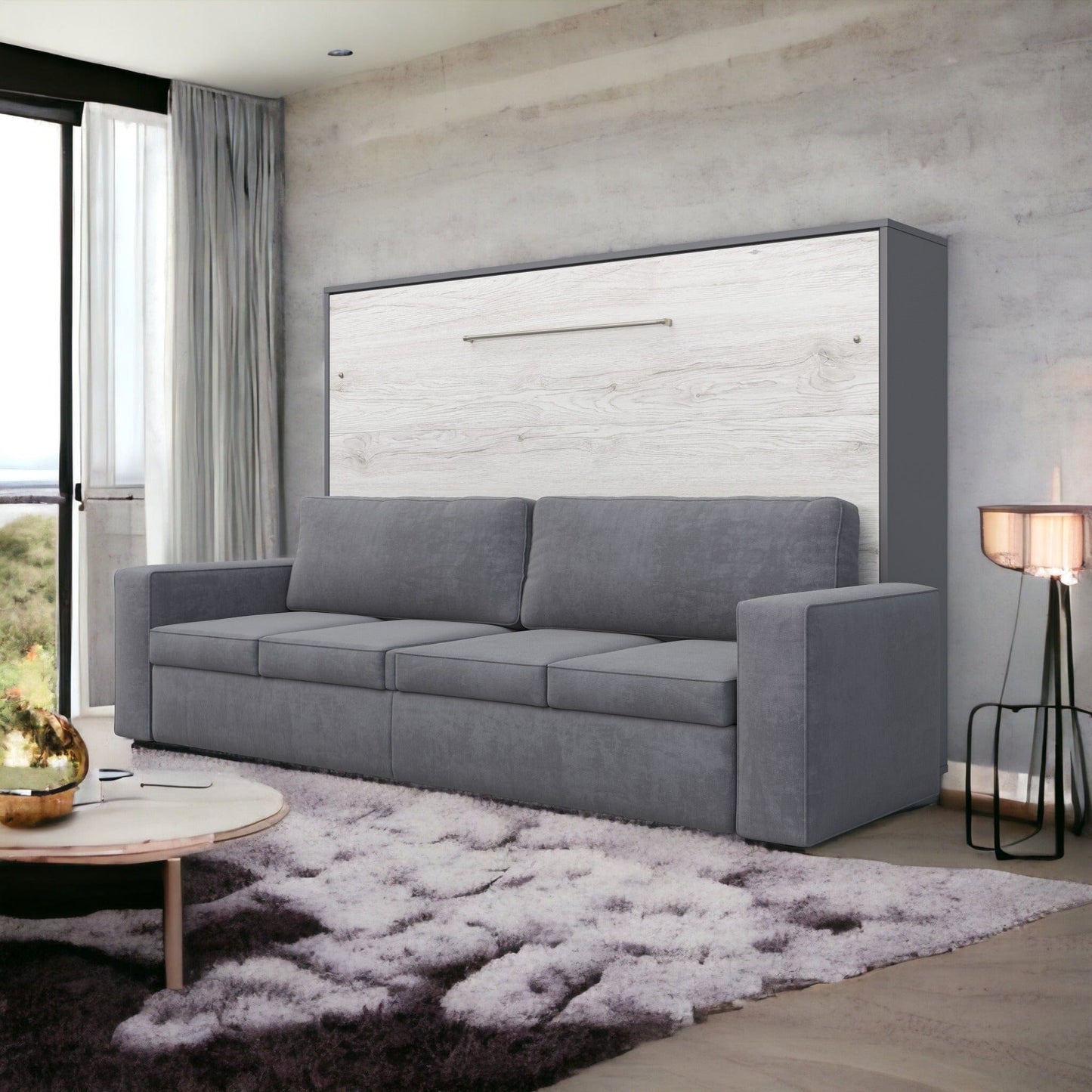 Maxima House Horizontal Murphy bed INVENTO with a Sofa, European FULL XL - IN004GW-G