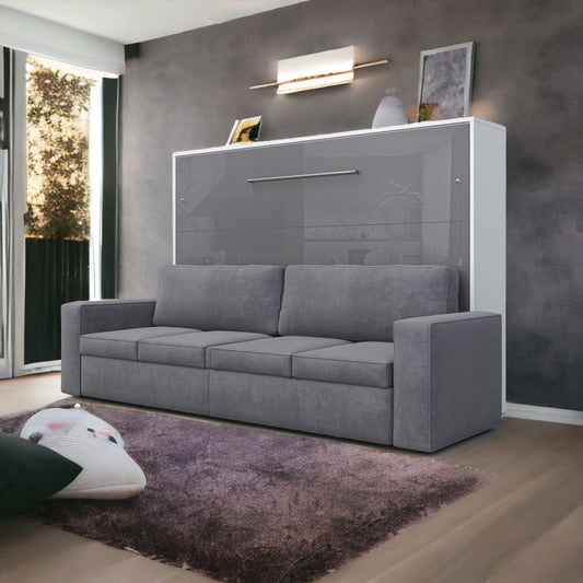Maxima House Horizontal Murphy bed INVENTO with a Sofa, European Queen - IN015WG-G