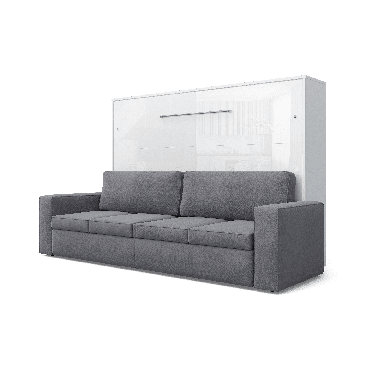 Maxima House Horizontal Murphy bed INVENTO with a Sofa, European FULL XL - IN004W-G - Backyard Provider
