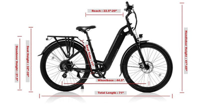 Samson Revi Bikes Oasis E-Bike Lithium Ion 48V 15AH 750W 55 Mile Range 25 MPH New - OASIS-VANILLA
