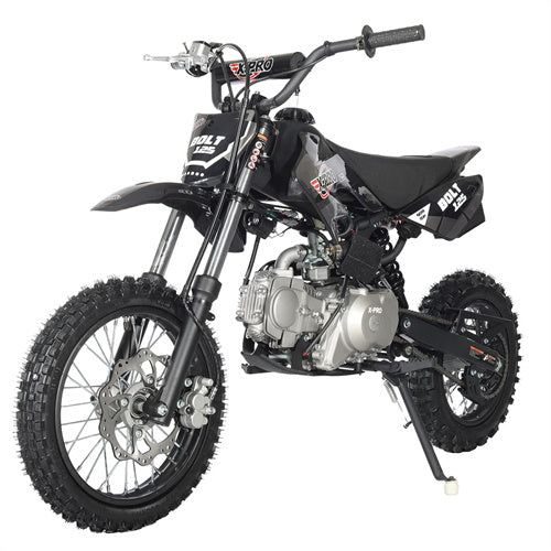 X-PRO Bolt 125cc Dirt Bike with Automatic Transmission, Electric Start, Big 14"/12" Tires - DB-K028-Black