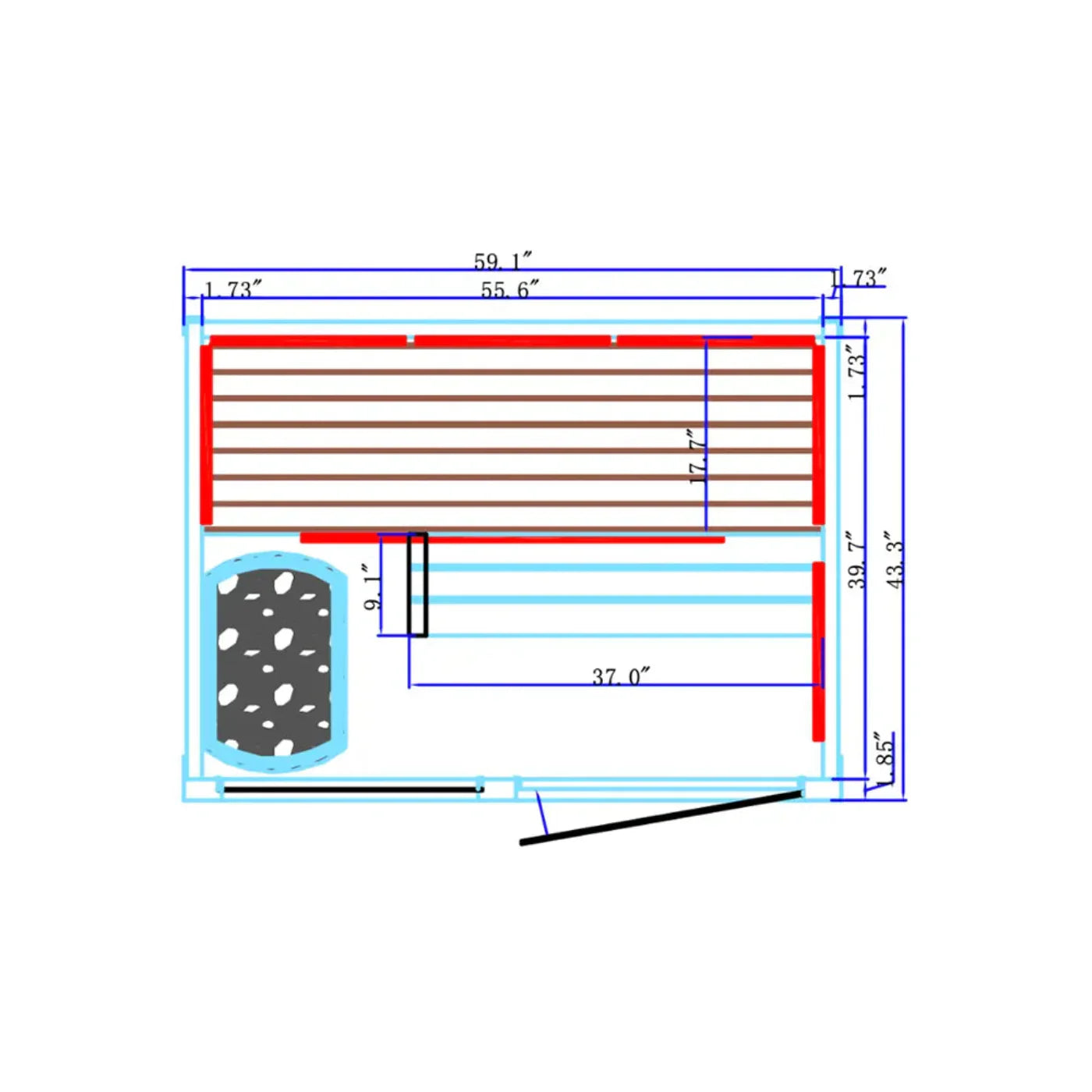 Heavenly Heat Combination 2 Person Sauna - FLB-60s