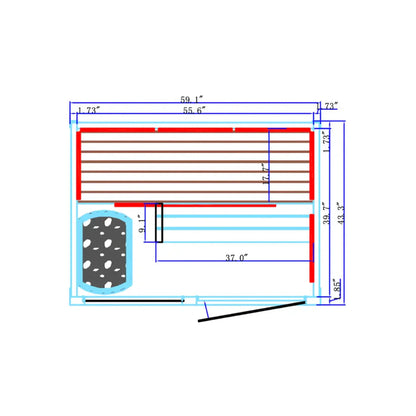 Heavenly Heat Combination 2 Person Sauna - FLB-60s