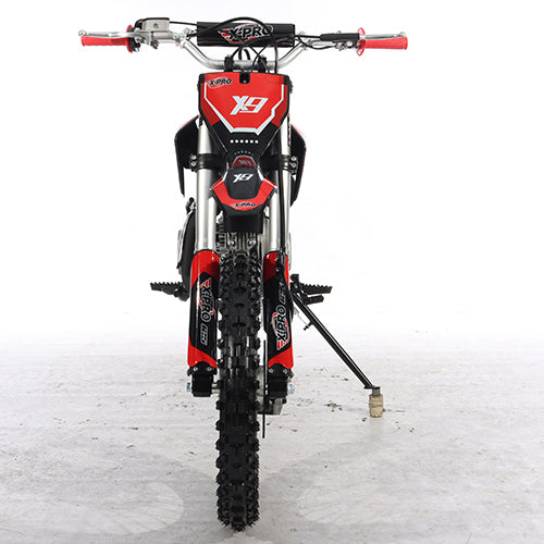 X-PRO X9 125cc Dirt Bike with 4-Speed Manual Transmission, Kick Start, Big 17"/14" Tires! Zongshen Brand Engine - DB-K001-Red2