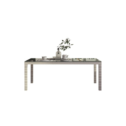 Midtown Concept Singapore w/Chamonix Arm 7 Piece Indoor Dining Set - SC SINGAPORE_RECT_6SC CHAM ARM WH_WH