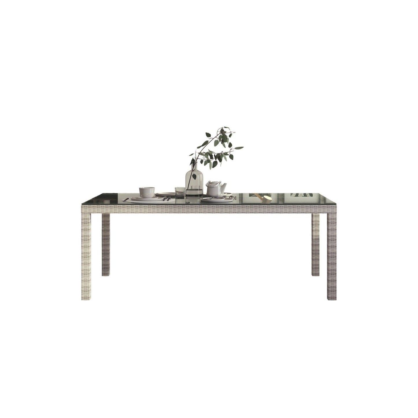 Midtown Concept Singapore Table & 6 Concarnau Arm Chairs - SINGAP_6CONCARMWH