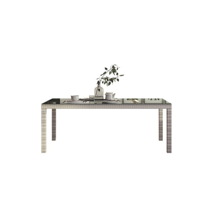 Midtown Concept Singapore Table & 6 Concarnau Arm Chairs - SINGAP_6CONCARMWH
