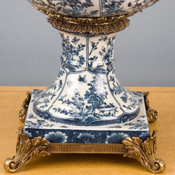 Lovecup Blue and White Seabrook Porcelain Urn with Bronze Ormolu L195 - 13802461528162