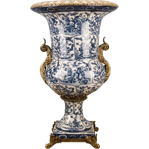 Lovecup Blue and White Seabrook Porcelain Urn with Bronze Ormolu L195 - 13802461528162