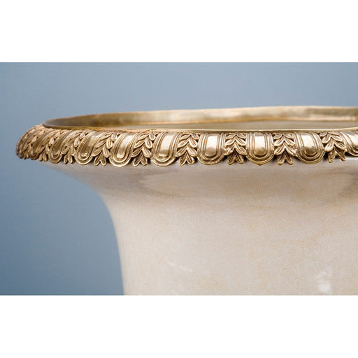 Lovecup White Crackle Porcelain Urn with Bronze Ormolu L196 - 13802058416226