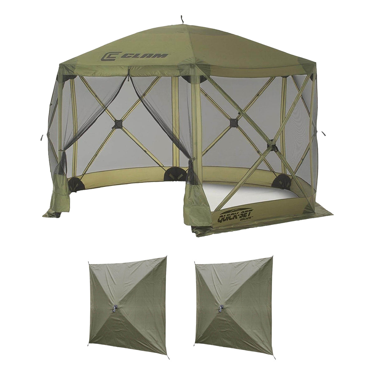 Clam Quick Set Escape Portable Canopy Shelter with Wind & Sun Panels, (2 pack) - 149111