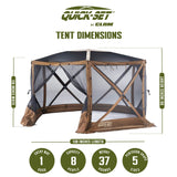 Clam Quick Set Escape Sky Screen Portable Gazebo, Wind and Sun Panel, Rain Fly - 149221